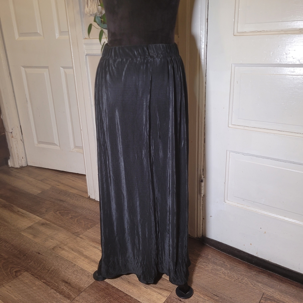 Vtg Amanda Smith Gothic Blk Maxi Skirt/t266